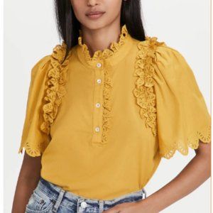 Sea Adrienne Cotton Short Sleeve Top